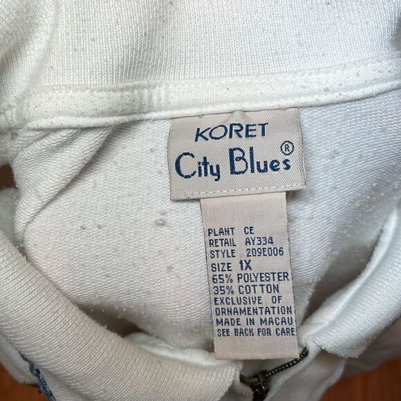 Vintage Koret Christmas Shirt, grandma pullover, white, gingerbread man, 1X, XL - Picture 5 of 6